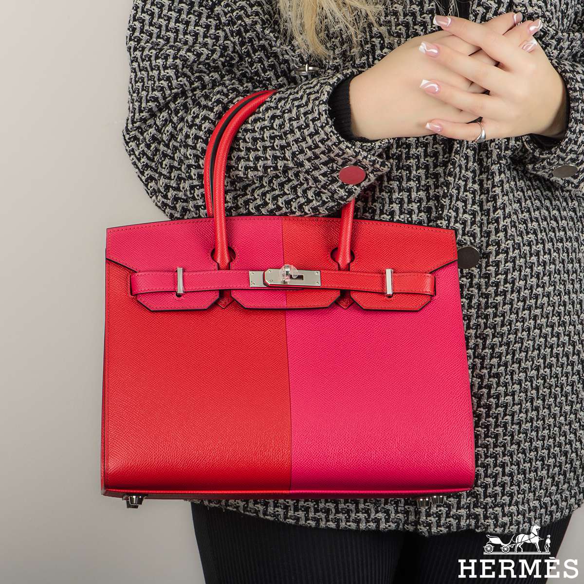 Sale Hermes Q5 Rouge Casaque VS S3 Rose de Coeur Epsom Calf Birkin